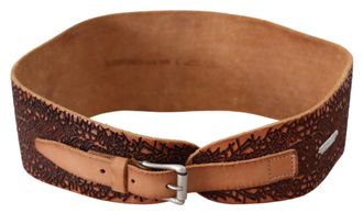 Scervino Street Wide Leather Embroide Design Logo Womens Belt