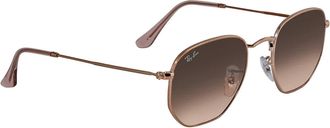 Ray-Ban Hexagonal Flat Lenses Brown Gradient Sunglasses RB3548N 9069A551