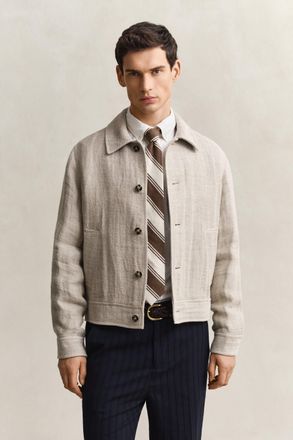 GANT Men Washed Linen Jacket (XL) LIGHT TAUPE