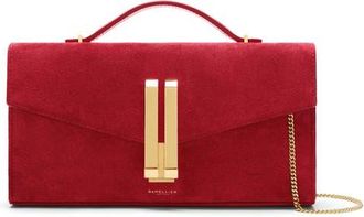 DeMellier Vancouver Leather Clutch in Berry Red/Berry Red at Nordstrom