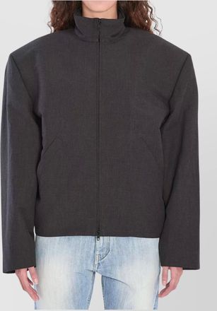Balenciaga high collar linen cotton jacket