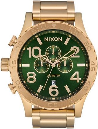Nixon 51-30 Chronograph Bracelet Watch, 51mm in Gold /Green Sunray at Nordstrom
