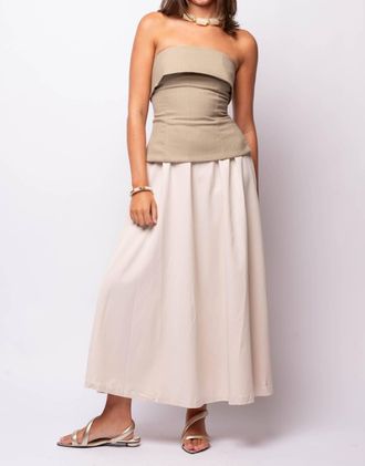 En Saison Arden Midi Dress In Taupe/ecru