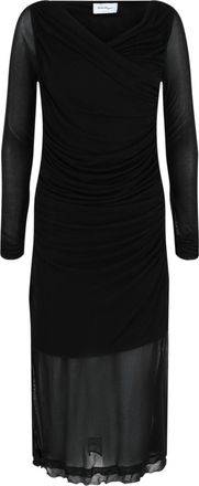 Ferragamo Ruched Long Sleeve Mini Dress