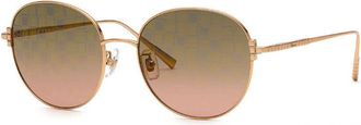 Chopard Sunglasses Round Full Rim, Shiny Gold Copper Frame And Brown Rose Lens Schl03M8Fcl