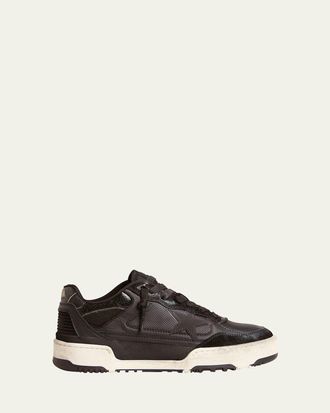 Golden Goose Mens Forty2 Leather and Suede Low-Top Sneakers