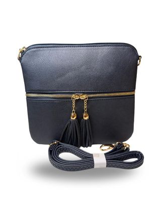 Generic Crossbody Bags for Women, Designer Faux Leather Small Shoulder Bag With Adjustable Strap, Multiple Compartments Messenger Bag (Navy)