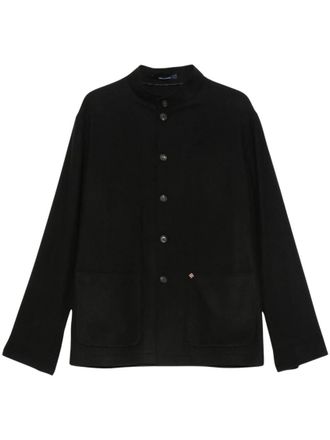 Tagliatore Black Mandarin Collar Blazer