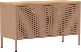 Oviala Aparador moderno de 2 puertas L100 cm en metal marrón