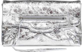 Balenciaga Le City Clutch - Dames - Tassen - Grijs - Maat: ONE Size Katoen
