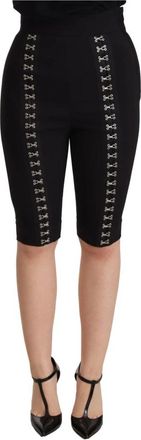 Dolce & Gabbana Shorts met hoge taille van wolmix - Dames - Korte Broeken - Zwart - 2XS - Wol - Korte Broeken