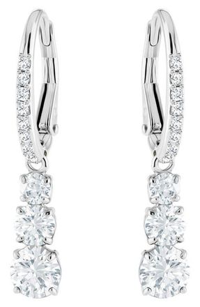 Swarovski Stilla Drop Earrings in Silver /Clear Crystal at Nordstrom