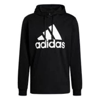 adidas Essentials Logo Hoodie Asia Sizing Black White GV5281