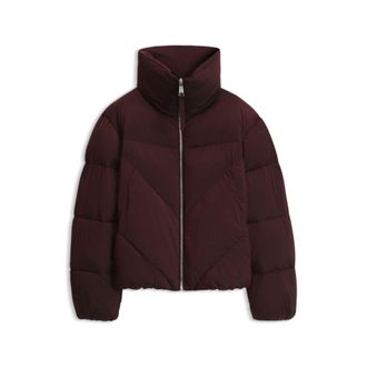 BOSS Zippered puffer jacket in lustrous fabric