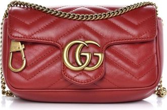 Gucci GG Marmont Matelasse Super Mini Bag Hibiscus Red 476433-DTDCT-6433