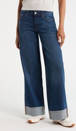 DL1961 Hepburn High Waist Wide Leg Jeans in Boardwalk Cuffed at Nordstrom Rack, Size 26