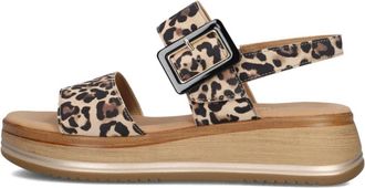 Gabor Bruine Sandalen met Hak en Ronde Neus - Dames - Sleehakken - Bruin - 37 1/2 EU - Schoenen