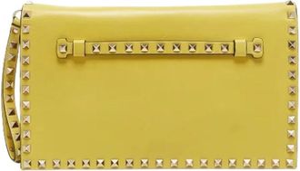 Valentino Pre-owned Clutches, female, Yellow, Size: ONE SIZE Pre-owned Leather Clutch