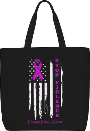 Generic Women Handbag End & Stop Domestic Violence Travel Tote Bag Folding Large Capacity Crossbody Bags, For Gym, Holiday, Birthday, Graduation, Work