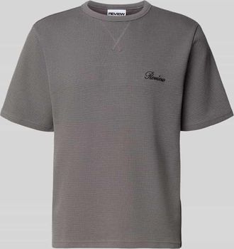 Review T-Shirt mit Label-Stitching in Dunkelgrau, Gr&ouml;&szlig;e XXL