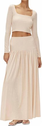 Elodie Cleo Knit Maxi Skirt In Ecru