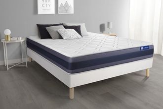 Actisom Somier blanco + colch&oacute;n con espuma viscoel&aacute;stica 120 x 195