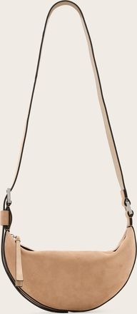 AllSaints Womens Suede Half Moon Suede Crossbody Bag, Size: One Size