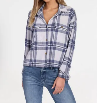 Dylan Plaid Shirt Jacket In Denim