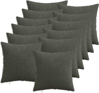 vidaXL Funda De Almohada 12 Pcs Heerlen Gris Antracita 40 X 40 Cm Pana Vidaxl
