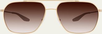Barton Perreira Rizzo 60mm Aviator Titanium Sunglasses