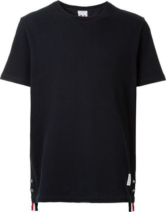 Thom Browne Relaxed Fit Ss T-shirt met Rwb-streep middenachter in klassiek piqu&eacute;