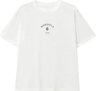 Maison Margiela White Front Logo Cotton T-Shirt