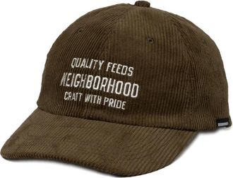 Neighborhood Ribfluwelen honkbalpet met borduurwerk - Bruin