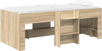 vidaXL Marco De Cama Alta Para Ni&ntilde;os Roble Sonoma 98.5 X 200 Cm Vidaxl