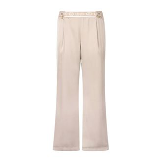 Liu Jo Pantaloni in raso - female - Liu Jo - Wide Trousers - Beige - L - Trousers