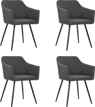 vidaXL Sillas De Comedor Giratorias 4 Unidades Tela Gris Oscuro Vidaxl