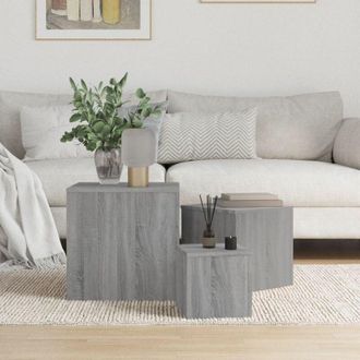 vidaXL Vidaxl - Credenze 3 pz Grigio Sonoma in Legno Multistrato