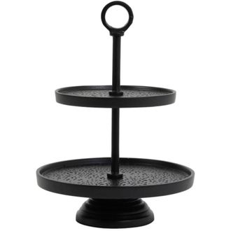 Light & Living Estante De Dos Niveles Lutek Negra - &Oslash;24x37 Cm