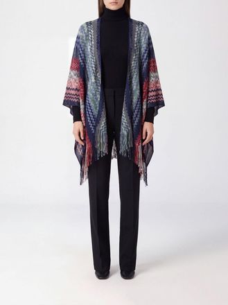 Missoni Cardigan in viscosa con motivo a zig zag e orlo asimmetrico sfrangiato