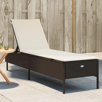 vidaXL Tumbona Con Coj&iacute;n Rat&aacute;n Sint&eacute;tico Marr&oacute;n Vidaxl