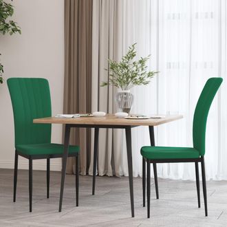 vidaXL Vidaxl - Sillas De Comedor 2 Unidades Terciopelo Verde Oscuro