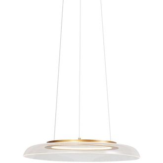 QAZQA Lampada a sospensione scacrylic - Design - Plastico,Acciaio,Alluminio - Oro/Trasparente - Tondo (non sostituibile) led Max. 1 x 23 Watt - Qazqa