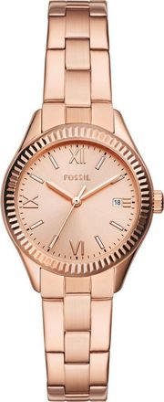 Fossil Rye Rose Gold Tone Bracelet Watch, 30mm at Nordstrom Rack