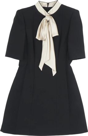Valentino Kleedjes, Dames, Zwart, M, Wol, Wool and Silk Mini Dress