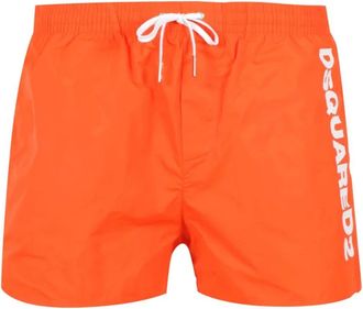 Dsquared2 Boxer Midi PA 100% Zwembroek - Heren - Strandmode - Oranje - 2XS - Polyester - Badmode