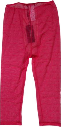 Dolce & Gabbana Womens Fuchsia Logo Lace Tight Midi Trousers Underwear Nylon Elastane