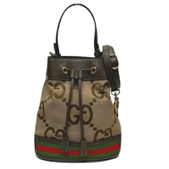 Gucci Pre-owned Bucket Bags, female, Beige, Size: ONE SIZE Pre-owned Ophidia leather 2way bucket bag