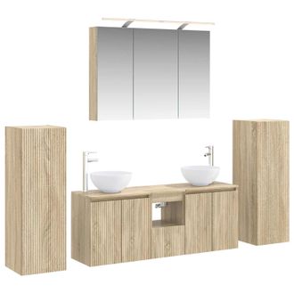 vidaXL Juego De Muebles De Ba&ntilde;o 6 Pcs Roble Sonoma Vidaxl