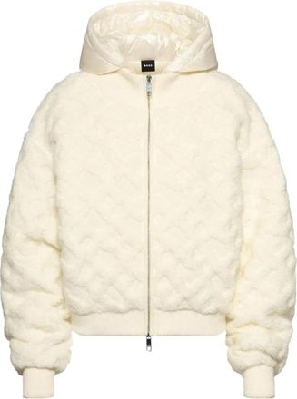 HUGO BOSS Farionda Bomber - Dames - Winterjassen - Wit - M - Wol - Jassen