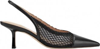 Marc Fisher Womens Gipsi Mesh Slingback Kitten Heel Pump In Black